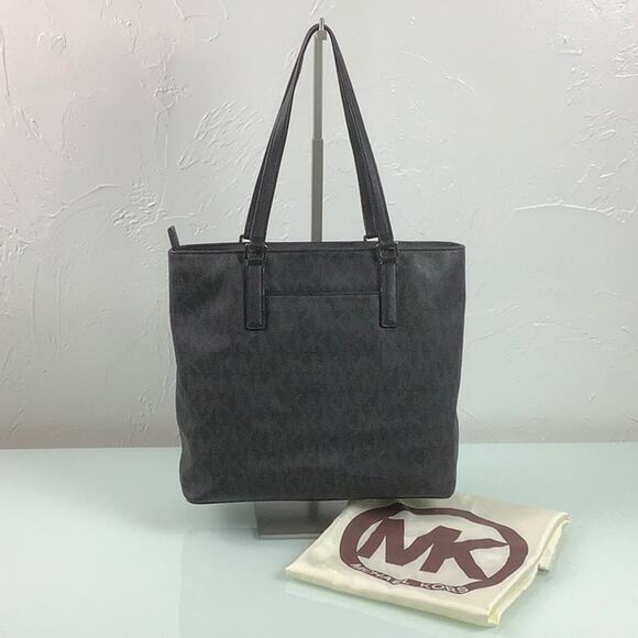 Michael Kors Morgan coated signature print Travel Tote zippered purse & dust bag - Picture 3 of 16